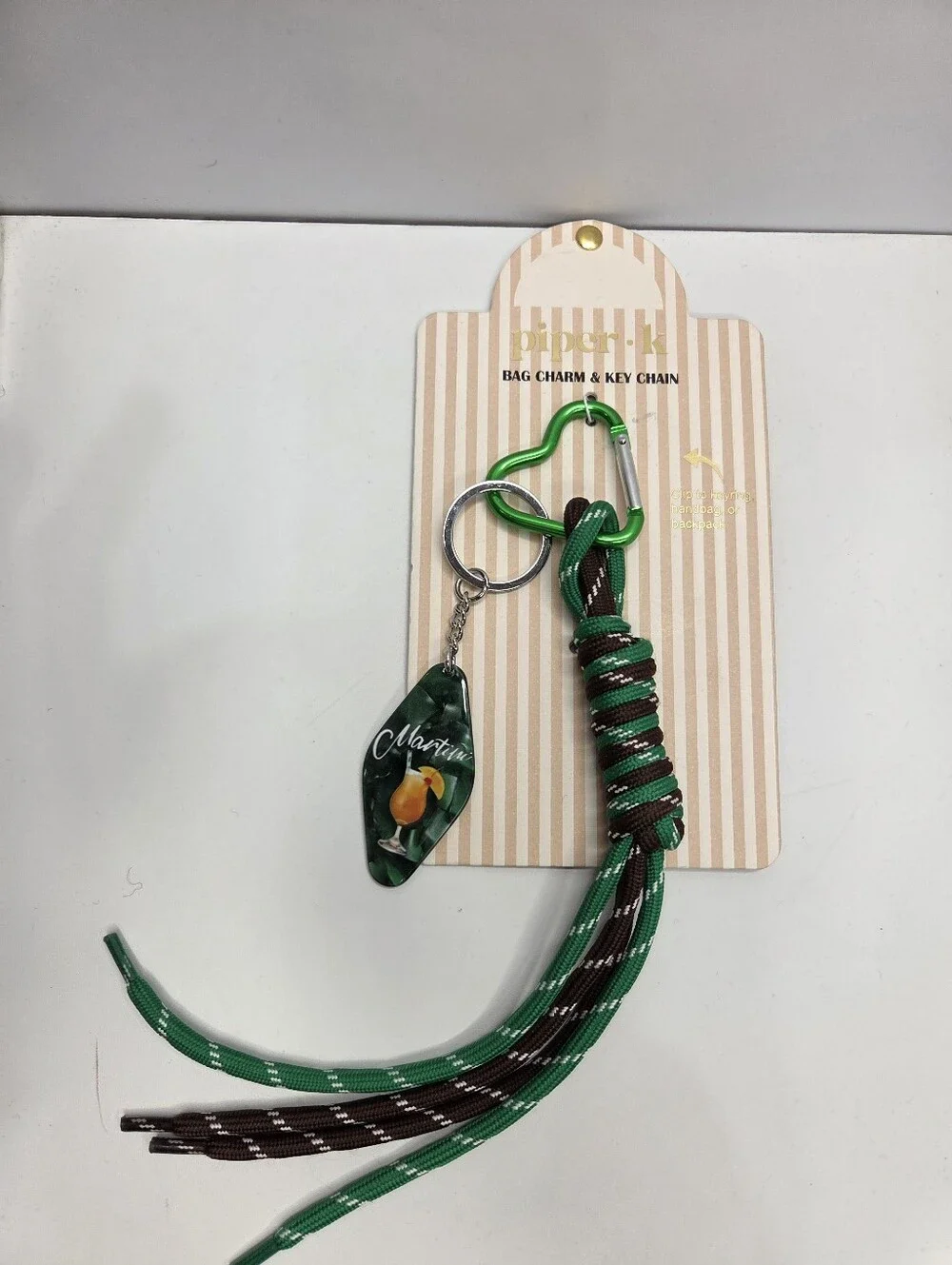 💚▪️Piper K ▪️ Green Uk Exclusive  Martini  Tassel Bag Charm